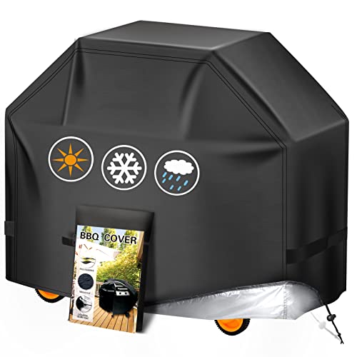 Grill Cover 52 inches Gas BBQ-Grill Cover, Waterproof,Anti-UV Material with Velcro Straps & Adjustable Hem Drawstring for Weber Nexgrill Char-Broil Monument Dyna-Glo