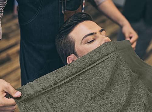 Image of Utopia Towels Cotton Bleach Proof Salon Towels (16x27 inches) - Bleach Safe Gym Hand Towel (24 Pack, Dusty Olive) | Bleach Safe 100% Cotton Salon Towels - Super Absorbent, Durable Ideal for Salon