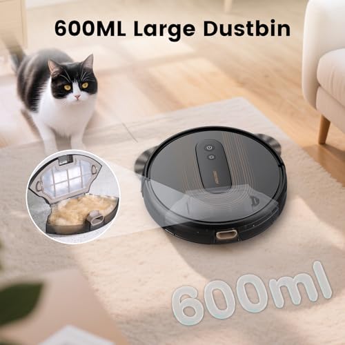 Image of AIRROBO 2800Pa Robot Vacuum, 600ml Dustbin, APP /Alexa Control, Super Thin,Quiet, Self-Charging,for Hard Floor,Carpet and Pet Hair