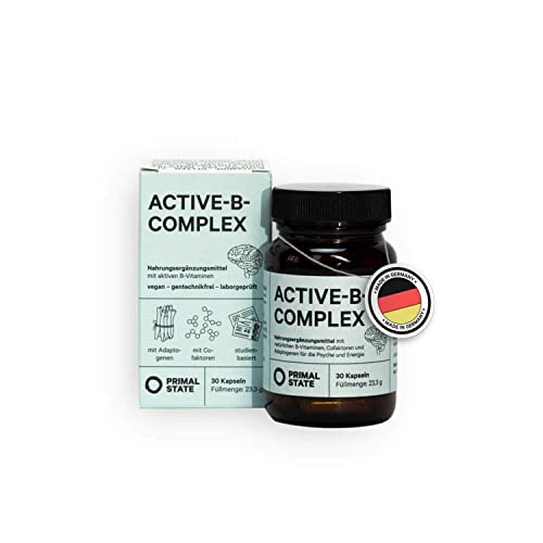 Primal State® Vitamin B Komplex [30 Kapseln] - alle 8 B-Vitamine mit Cofaktoren und Pflanzenextrakten - hohe Bioverfügbarkeit für gesunden Energiestoffwechsel Cover