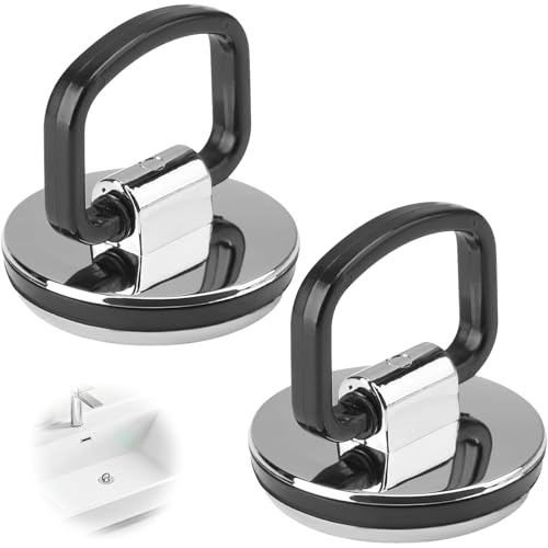 2 PCS Bath Plug Replacement Universal Sink Plug with Easy Lift Handle for Bathroom and Kitchen PVC+ABS Chrome Finish Fits 42mm Drain Holes
