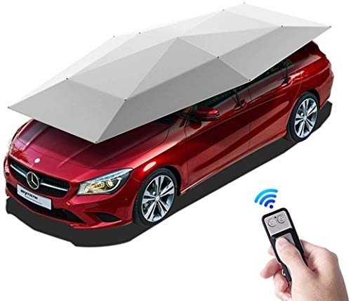 Fully Automatic Car Sunshade Tent Movable Carport Portable Automobile Protection Umbrella with Anti-UV Waterproof Winter Anti-Snow Frost Ice Guard,W2300*L4500mm,SilverGray