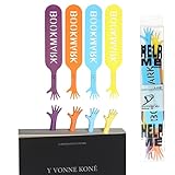 LIOUCBD 36PCS Funny Bookmarks for Kids, 4 Colors Help Me Bookmarks for Men, 3D Cartoon Book Marks for Book Lover Women Students Readers School Office Supplies