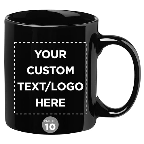Custom Ceramic Coffee Mugs 11 oz. Set of 10