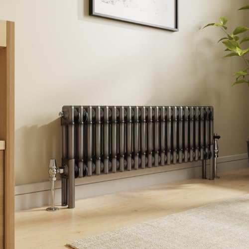 NRG 300 x 1010 mm de metal fundido tradicional estilo doble columna horizontal radiador de calefacción central perfecto para baños, cocina, sala de estar