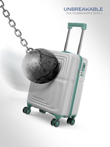 Image of Safari Roma Hard Luggage Trolley Bag with 8 Wheels Cabin Size Carry on Suitcase - Fog Grey