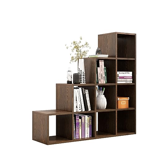 Image of Bniture 10 Tier Engineered Wood Open Book Shelf Wooden Bookshelf for Home & Study Room | Multipurpose Free Stand Book Case Storage Organizer for Living Room, Office & Home | Flower Wenge