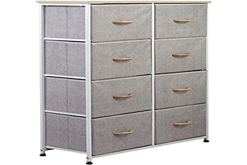 BAKAJI Cómoda mesilla de noche 8 cajones