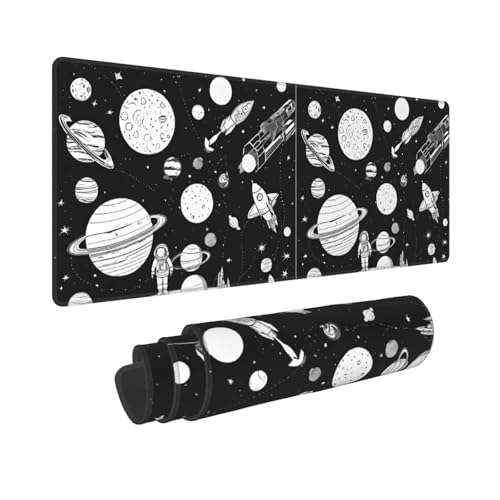 Tapis de souris de jeu astronaute et extraterrestre étanche pour le bureau