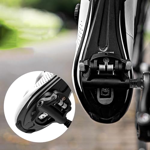 WOWSPORT Clipless Road Bike Pedals with Cleats Set, 9/16" Spindle, Nylon Glass Fiber, Sealed Bearings, 3-Bolt Compatible for Road Cycling Indoor Spin Bike Zwift Training