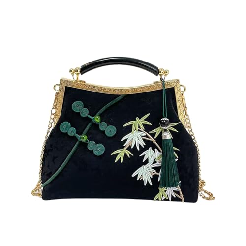 Women's Chinese cheongsam printed handbag, embroidered chain retro diagonal cross bag, dinner and wedding gifts