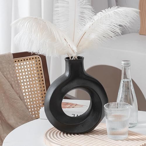 Vase à fleurs blanc pour les vacances et décoration de table de dîner