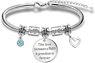 WTOPP Nan Gifts Nan Bracelet Nan Grandmother Grandma Gifts From Grandson,Christmas Birthday Bracelet
