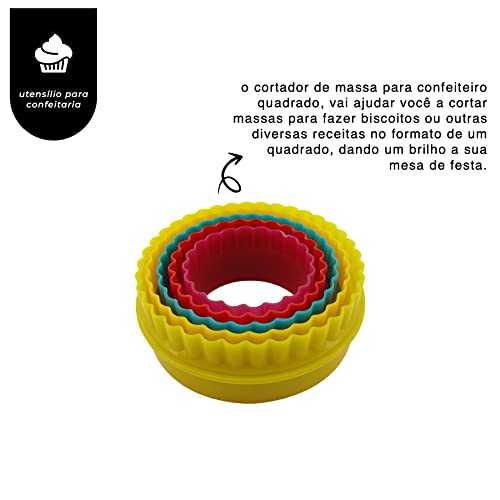 Tuut Linha Confeito Cortador Redondo em Polipropileno com 5 peças.