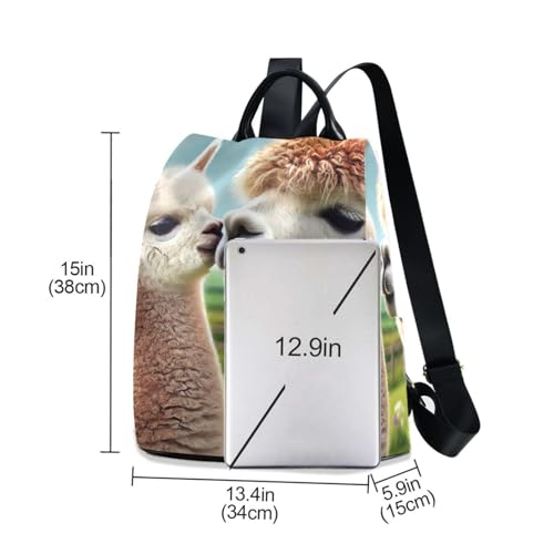 Mochila antirrobo de alpaca para mujer con cremallera trasera oculta 3
