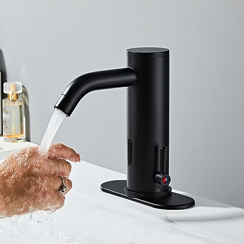 Grifo con sensor de movimiento para lavabo con barra de temperatura lateral 4