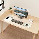 YSAGi Clear Desk mat,Non-Slip PVC Clear Desk Pad for Keyboard & Mouse,Large Mouse Pad,Heat Resistant & Waterproof Desk Protector Mat,Frosted Transparent Desk Writing Mat for Office & Home(36x17inch)