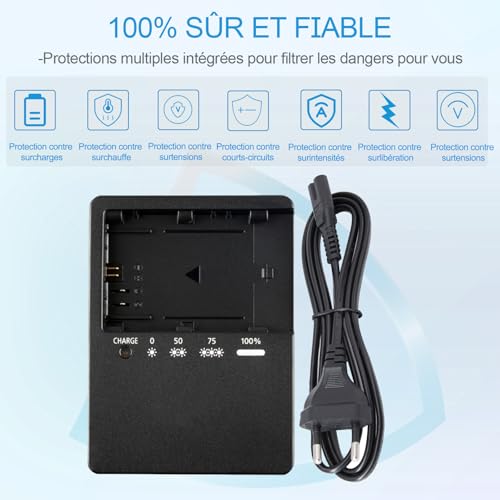 Chargeur LC-E6E pour batterie LP-E6N Canon EOS R5 6D et 80D - 6