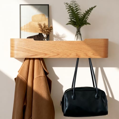 FURNAWAY Wall Coat Rack Floating Shelves Modern Coat Rack Wall