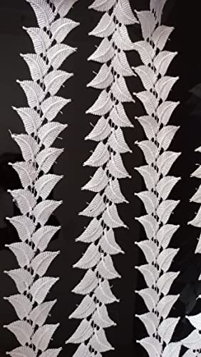 Image of JoJo Creations White Laces for All Types of Fabrics (GPO Only Leaves) 5 Meters