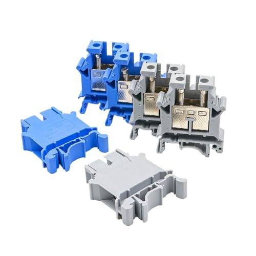 Bornier rail DIN 16N bleu à vis pour courant élevé 101A - 3