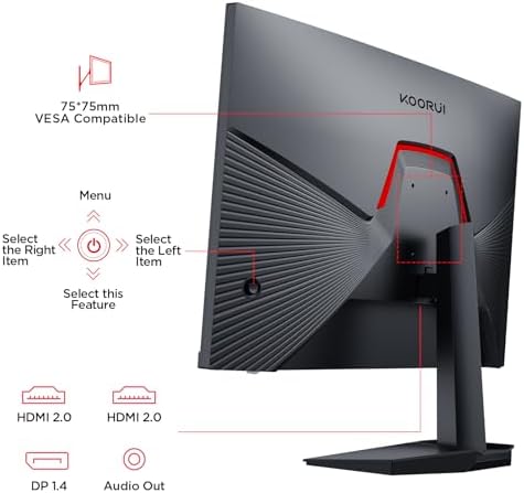 Resim Koorui G2411P 23.8 İnç Monitör, 200Hz Oyun ve Tasarım Monitörü, IPS FHD 1080p, Adaptive-Sync, 2x HDMI 2.0, DP 1.4,%99 sRGB, VESA 75x75mm, Profesyonel Monitörler 