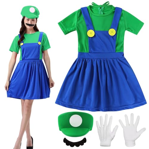 Ya en mundofriki.es: Shengruili Juego de 4 disfraz Luigi, para mujer, hombre y niño, Navidad, carnaval