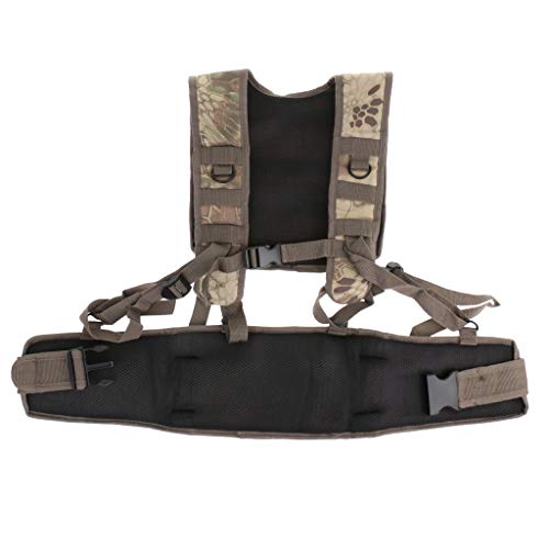 Inzopo Molle Kampfweste mit Kampfgürtel Jagdgeschirr Teller Träger Chest Rig Camo