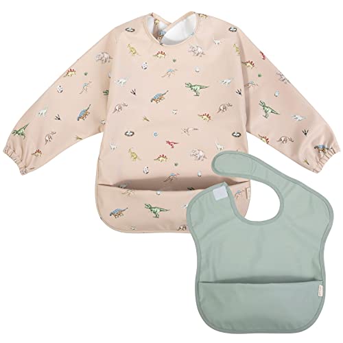 Image of Ali+Oli Smock Bibs for Babies, BPA-Free Oeko-Tex Certified, Waterproof Baby Smock, Machine Washable, Toddlers Ages 6m+