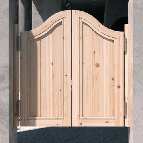 CUPKEE Rustic Style Cafe Swinging Doors,Interior Saloon Partition Door with Hinges, Auto Close Fence Half Waist Door, for Farm Home Store Counter Partition,A,W 34 x H 39in