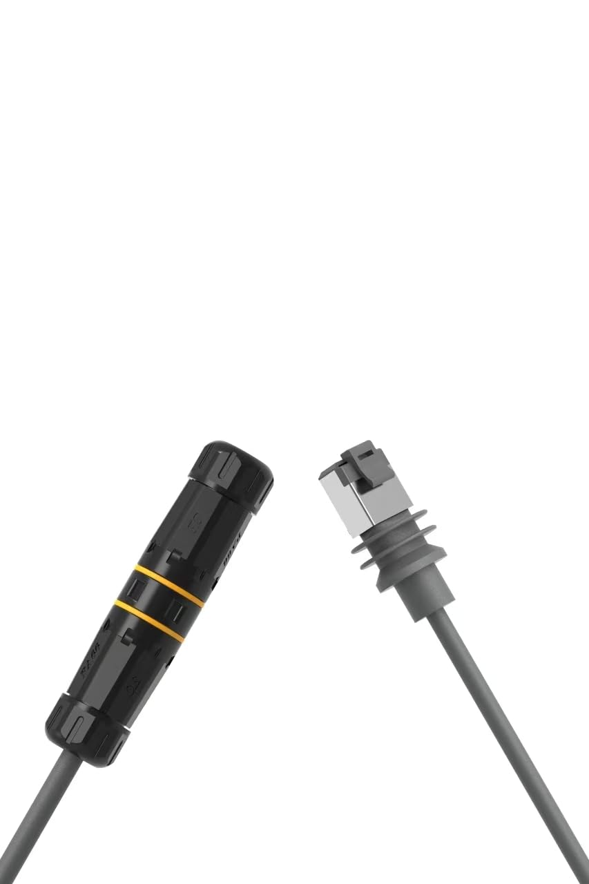 Elfcam - Adaptadores de cable Ethernet a RJ45, conectores para Starlink Gen 3G, Mini acoplador de reparación de extensión impermeable para cable Starlink Gen 3 / Mini, 30 metros