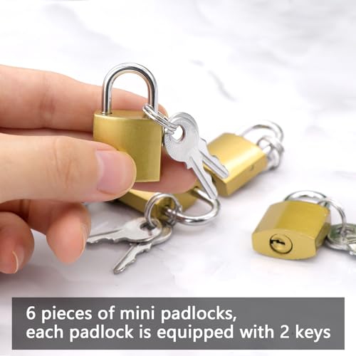 6 Packs Small Padlock Luggage Locks with Keys Mini Padlocks Suitcase Locks for Luggage Suitcase Dairy Mini Padlocks with Keys4
