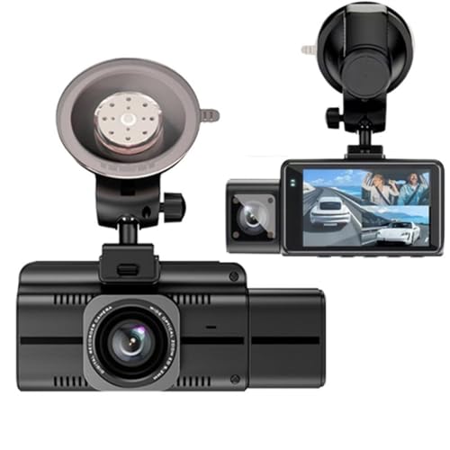 Image of Maharsh 3 Dash Cam 4K Front 1080P Rear and 1080P Cabin Dashcam with WiFi GPS Infrared Night Vision IPS Screen Loop Recording WDR Parking Surveillance