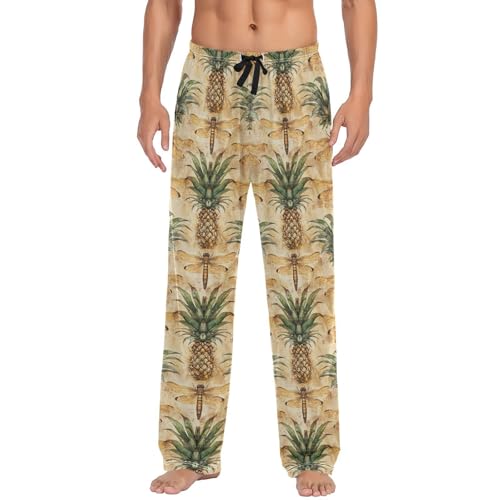 Pantalon de pyjama pour homme Pines Dragonfly long et doux avec poches pratiques