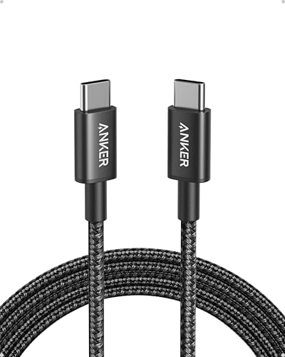 Anker Cabo USB-C para USB-C (tipo C), 60W de Carregamento Rápido para iPhone Série 17/16/15, Samsung,Xiaomi,MacBook Pro e Mais(1,8m, Pacote de 2, Preto)