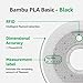 Bambu Lab PLA Basic Filament 1.75mm 1kg Spool - PLA 3D Printer Filament, Smooth Finish, Low Warp, Easy to Print, Compatible with Bambu Lab & Most FDM 3D Printers, Black (10101) - Spool
