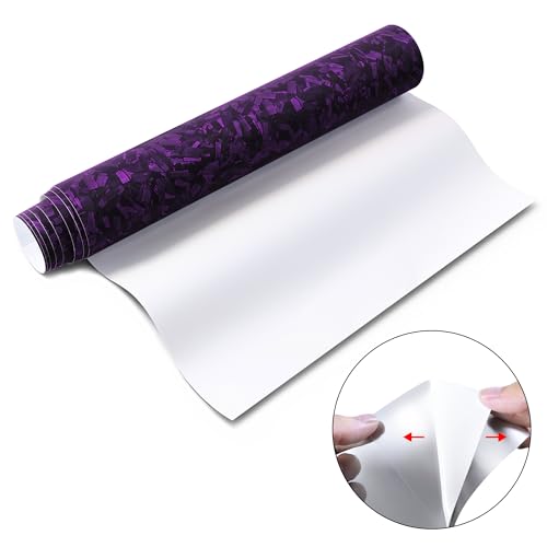 Image of Lypumso Forged Carbon Fiber Vinyl Wrap, Matte Purple Vinyl Film Roll with Bubble Free Air Release Technology, Premium Self Adhesive Automotive DIY Sticker for Car Interior Exterior (1ft x 5ft)