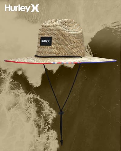 Image of Hurley Men's Straw Hat - Bayside Lifeguard Straw Sun Hat