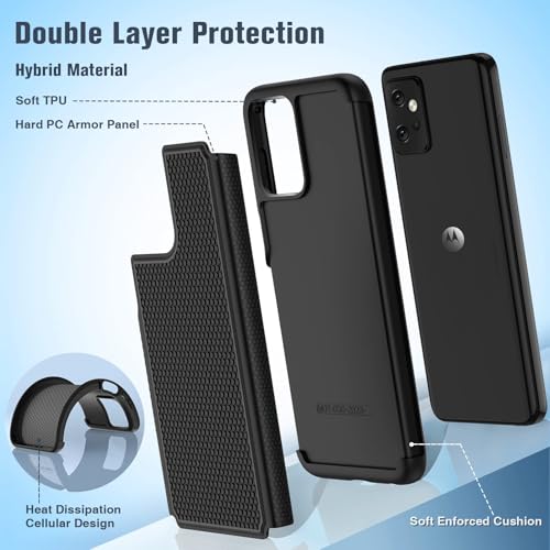 Image of FNTCASE for Motorola Moto G-Power-5G 2023 Case: Moto G 5G 2023 Case Dual Layer Shockproof Protective Textured Design Cell Phone Cover Heavy Duty Rugged Tough Back Hardshell Hybrid Slim Basic Case