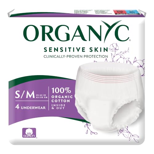 Organyc - Certified Organic Cotton Disposable Period Underwear for Sensitive Skin, Super Absorbent...