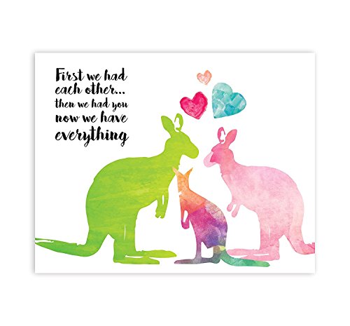Children Inspire Design Nursery Decor, First we had Each Other Then we had You, Now we Have Everything! Kangaroo Art, New Baby Gift, Baby Quote, Nursery Decor, Kangaroo Decor, Print 08x10 Inch Print