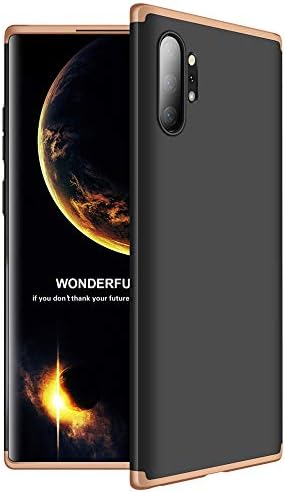EMAXELERR Xiaomi Mi Note 10 Case 3 in 1 Ultra Slim 360°Degree Full Body Shockproof Protector Hard PC Plastic Anti-Scratch Cover for Xiaomi Mi Note 10 Pro/Mi CC9 Pro.3 in 1 PC:Black+Gold