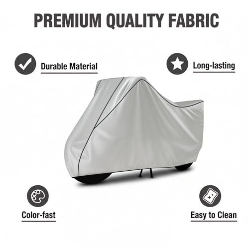 Image of Stylish Water Resistant Bike Body Cover Compatible with Meteor 350 & All Models | UV Protection, Dustproof, Heat Resistant, Two Wheeler | New All Weather Protection, Dust & Rain