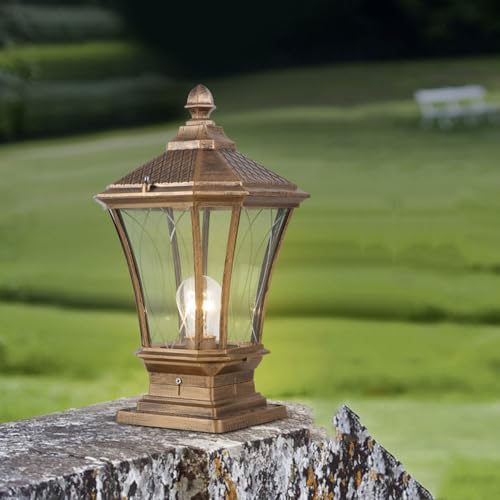Lámpara de columna moderna para exterior con poste de metal impermeable para patio 2