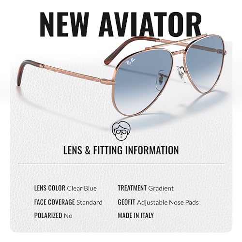 Image of Ray-Ban RB3625 NEW AVIATOR Pilot Shaped Sunglasses for Men & Women with Official RAYBAN Eyewear Kit