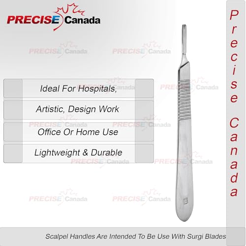 1 Stainless Steel Scalpel Knife Handle #3 With 20 Sterile Scalpel Blades #11 & #12 (Pc Brand)