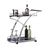 Con ruedas: 4 ruedas giratorias para mayor flexibilidad; perfecta para servir el desayuno, la cena, aperitivos o un pastel, ya sea en la cocina, salón, balcón o jardín