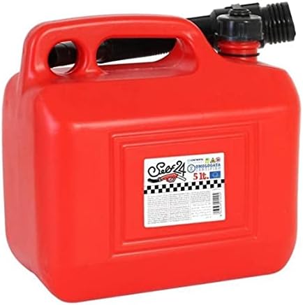 Red Plastic Petrol Jerry Can Container For Storage Fuel Diesel Oil Container Can Canister With Flexible Pouring Spout Strong Robust Can Carry Other Liquids (5 Litre)