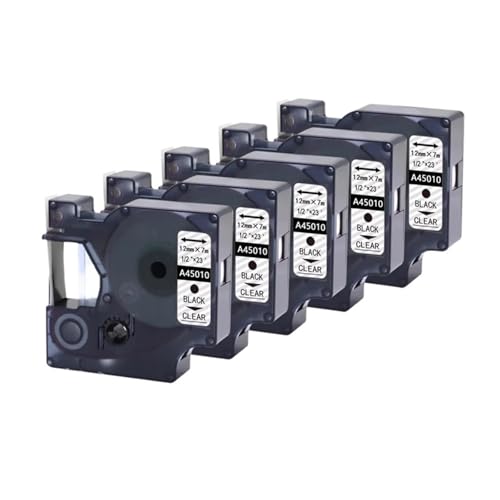 12mm D1 ���x���e�[�v 5 �p�b�N (45013) ? DYMO LabelManager 160 ����� 280 �v�����^�ƌ݊���������܂� (6 �F�A�\�[�g)(5PK-45010-Clear)