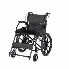 本日タイムセール！チェック柄 折りたたみ車椅子 マキテック 車いす ワイドタイプ 自走式 背折れタイプ 座面幅